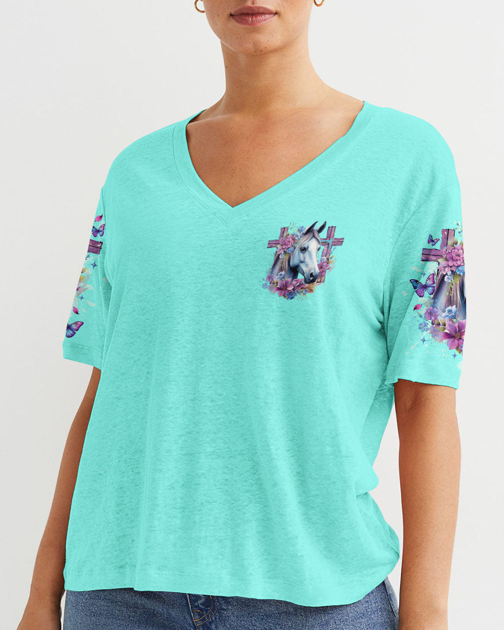 Runs On Jesus And Horses Women's All Over Print Shirt - Tlno2612234