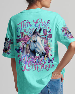Runs On Jesus And Horses Women's All Over Print Shirt - Tlno2612234