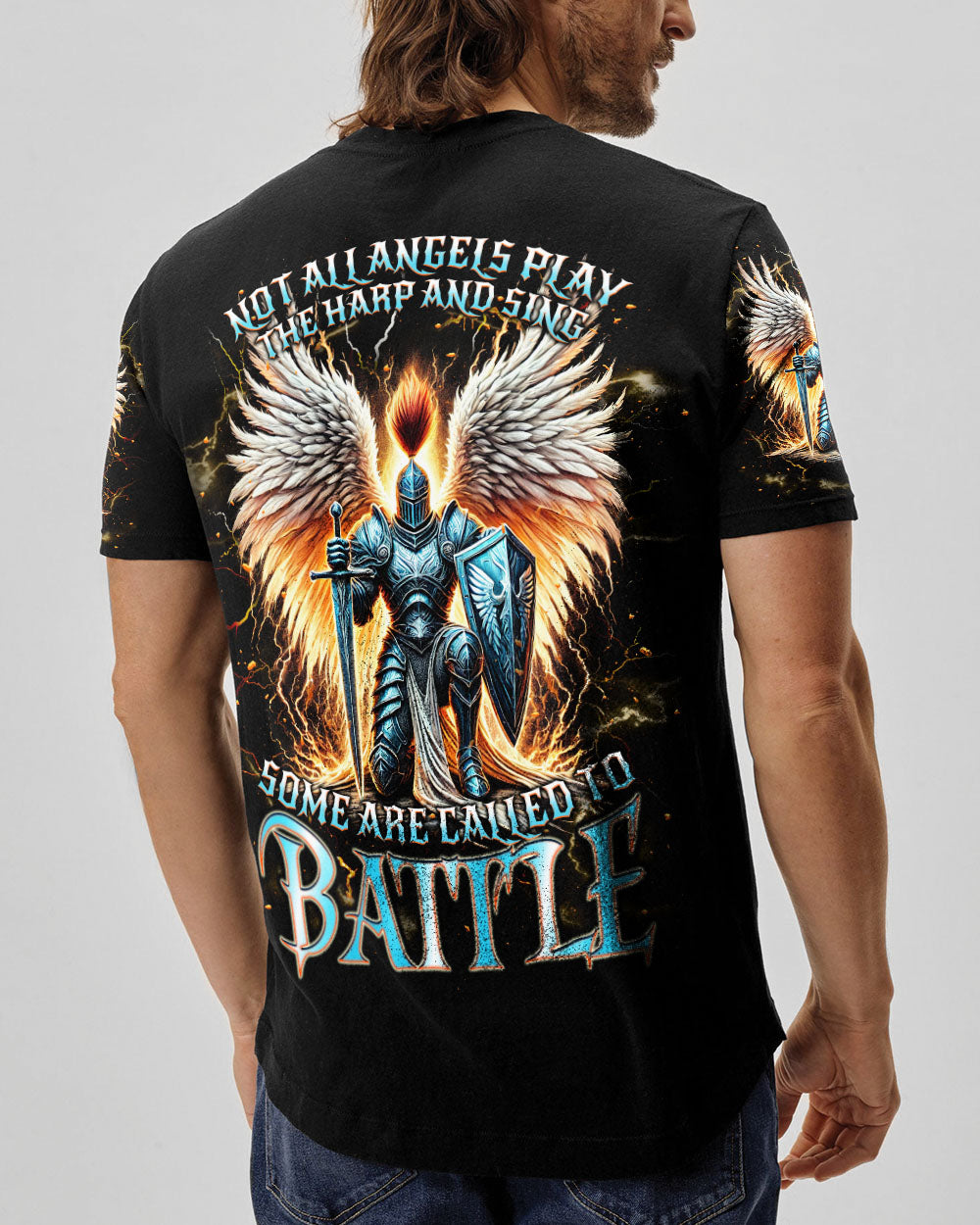 Not All Angels Play The Harp And Sing Warrior Men's All Over Print Shirt  - Tlnt0402255