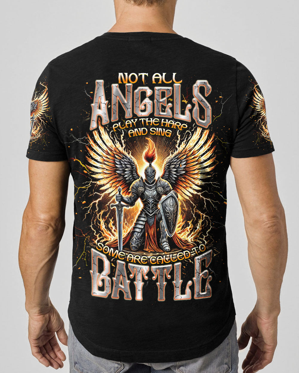 Not All Angels Play The Harp And Sing Warrior Men's All Over Print Shirt  - Tlnt0502253