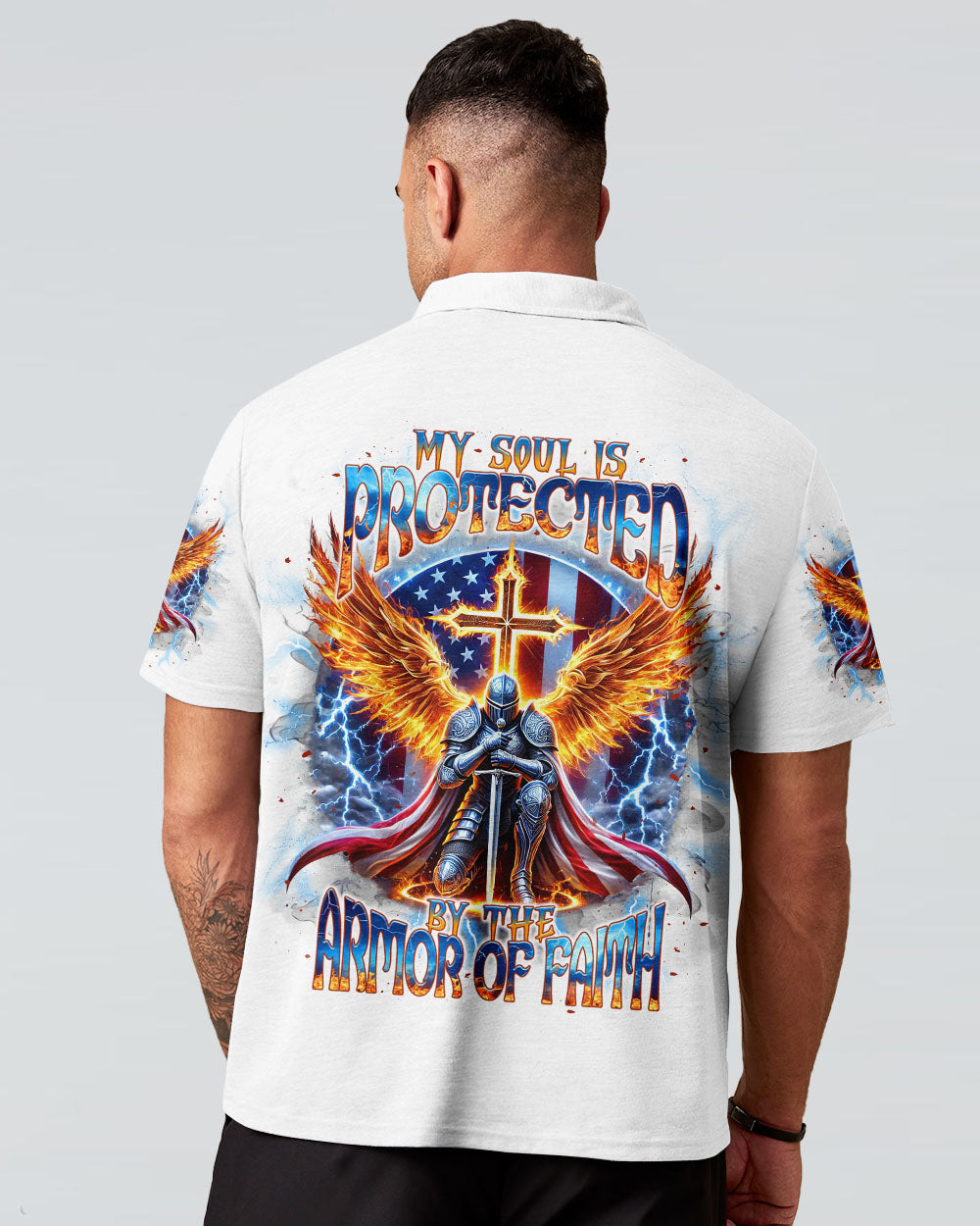 My Soul Is Protected By The Armor Of Faith Warrior Men's All Over Print Shirt - Tlnt1012241