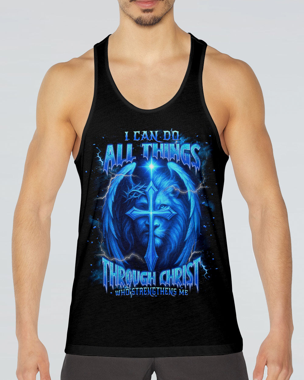 I Can Do All Things Cross Lion Wings Men's All Over Print Shirt  - Tlnt1404252
