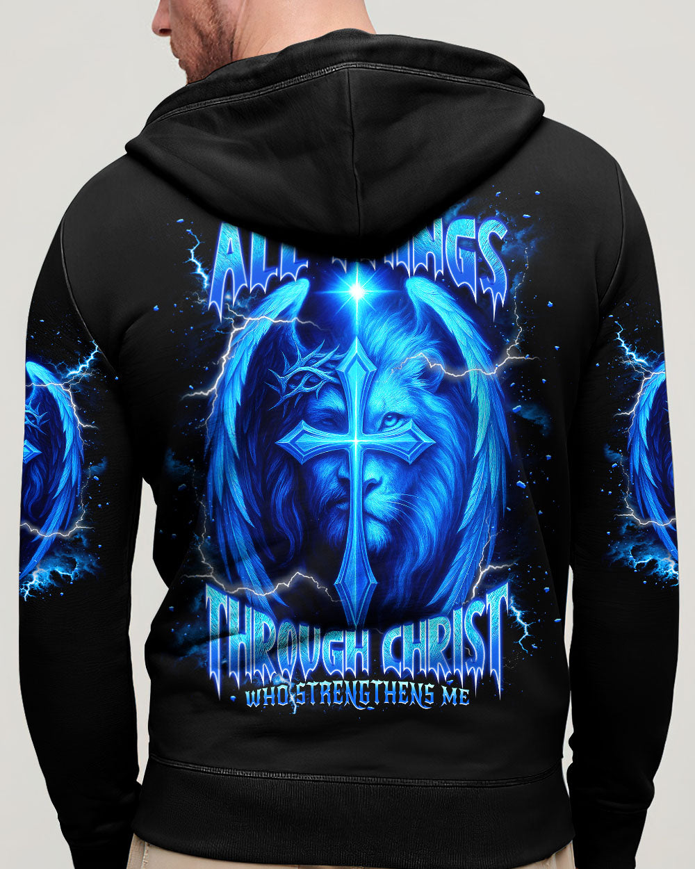 I Can Do All Things Cross Lion Wings Men's All Over Print Shirt  - Tlnt1404252