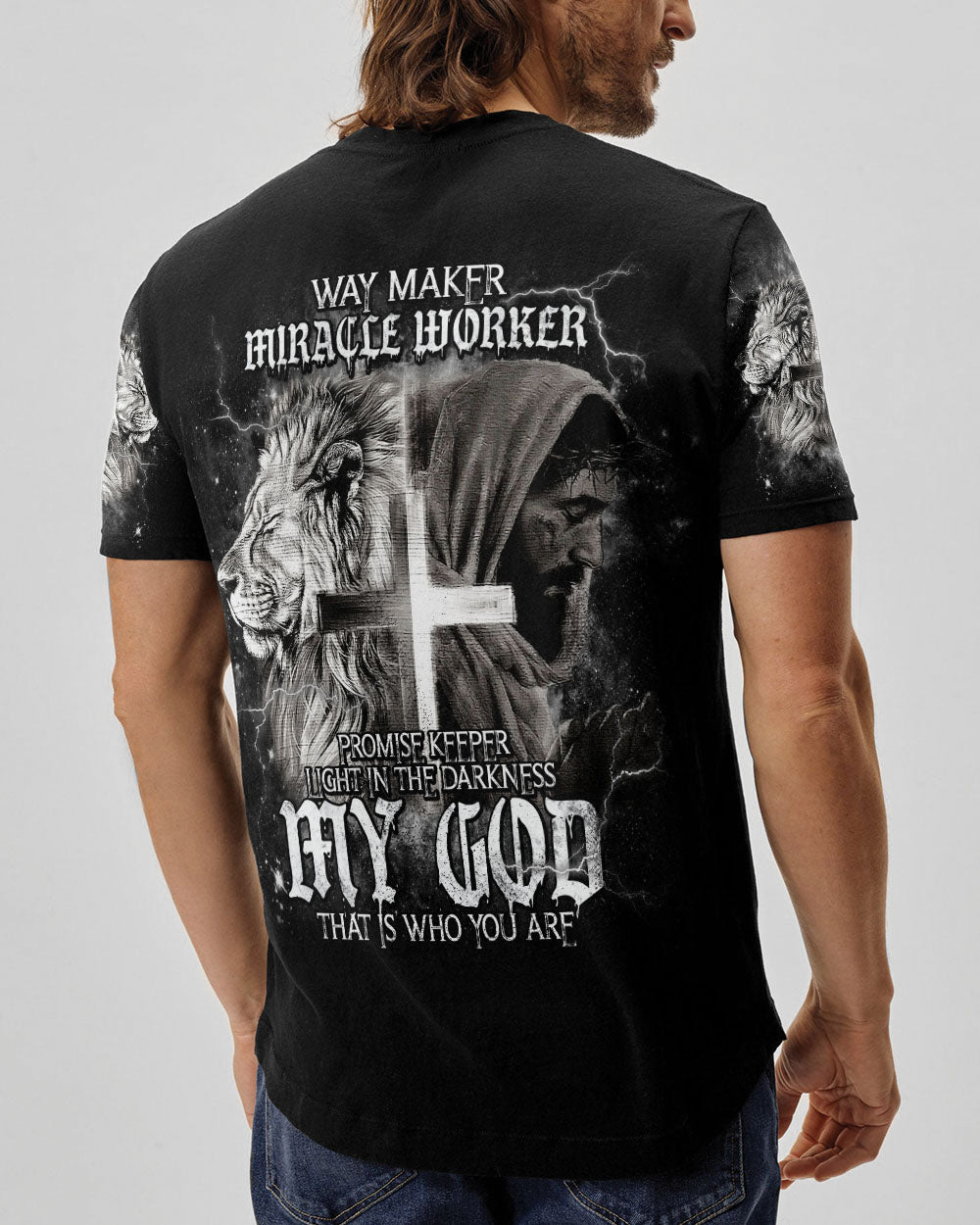 Way Maker Miracle Worker Cross Lion Men's All Over Print Shirt - Tlnt2005242