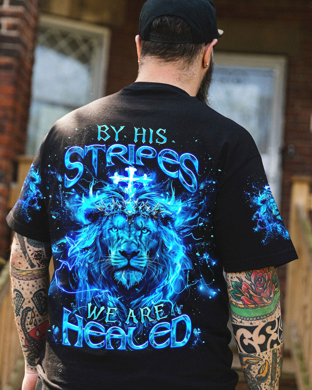 By His Stripes We Are Healed Lion Men's All Over Print Shirt  - Tlnt2803252