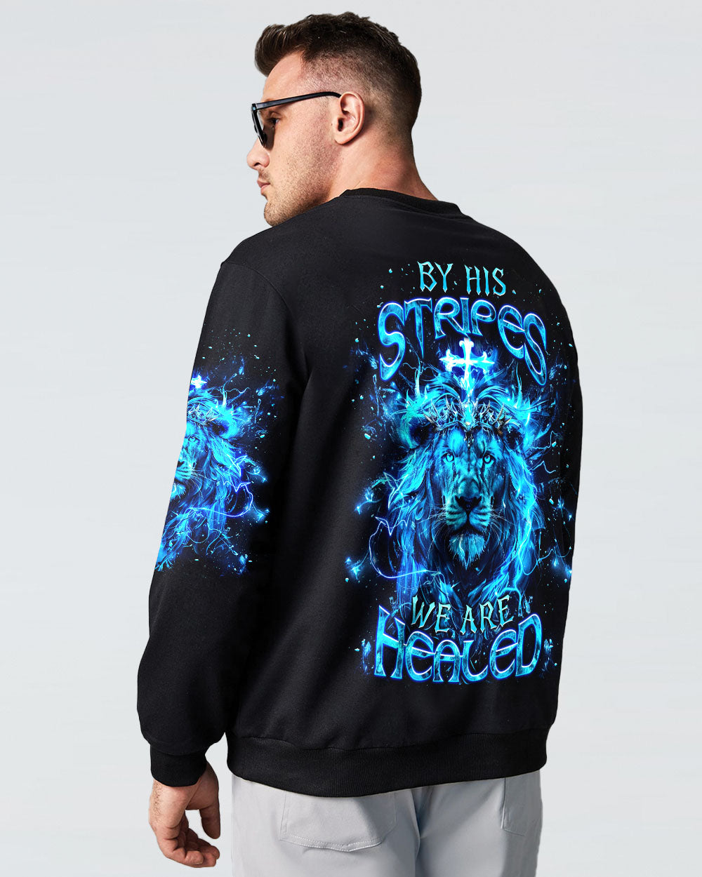 By His Stripes We Are Healed Lion Men's All Over Print Shirt  - Tlnt2803252