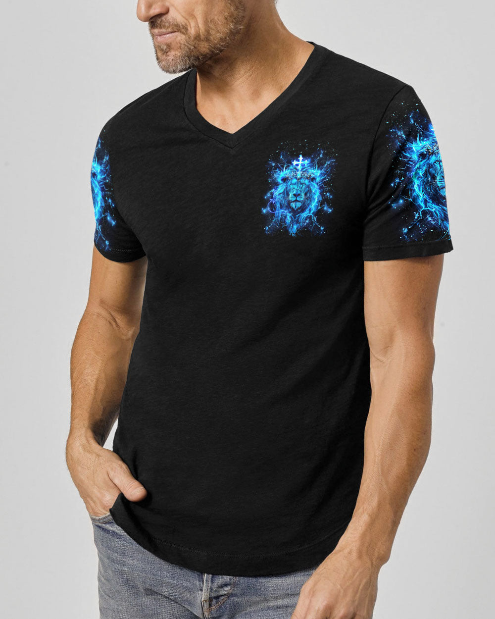 By His Stripes We Are Healed Lion Men's All Over Print Shirt  - Tlnt2803252