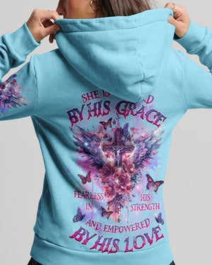 She Is Carried By His Grace Cross Wings Women's All Over Print Shirt - Tlnz0203244