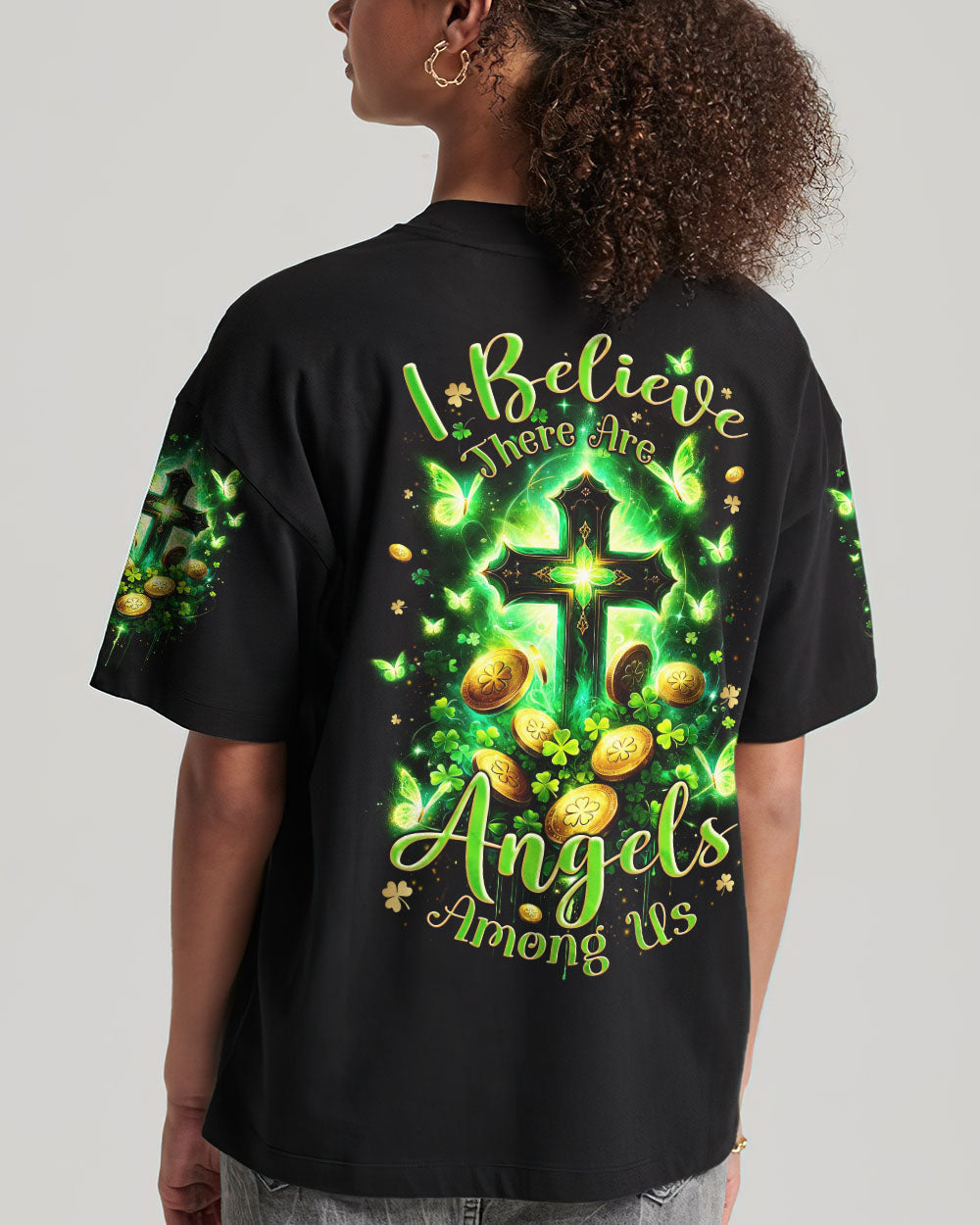 I Believe There Are Angels Among Us Patrick's Day Women's All Over Print Shirt - Tlnz0301244