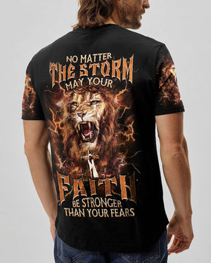 No Matter The Storm Lion Men's All Over Print Shirt - Tlnz0603252