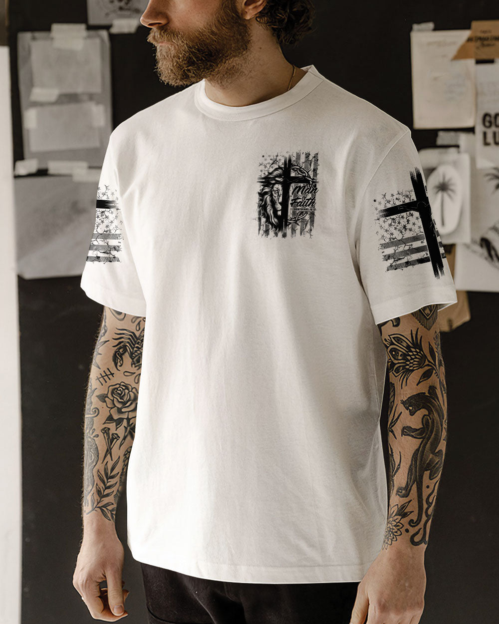 Man Of Faith Lion Men's All Over Print Shirt  - Tlnz0611243