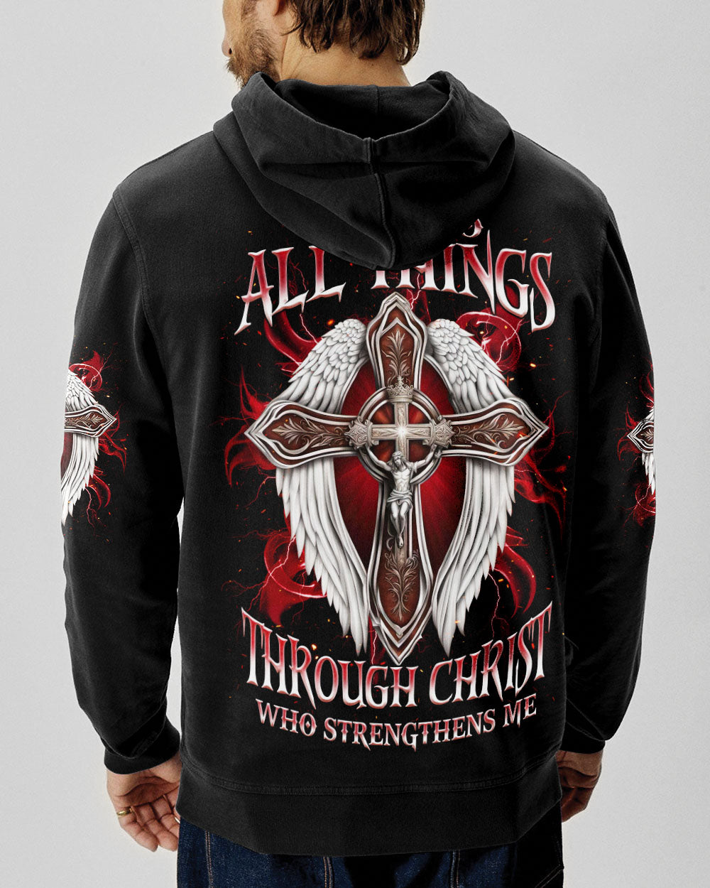 I Can Do All Things Cross Wings Men's All Over Print Shirt  - Tlnz1504253