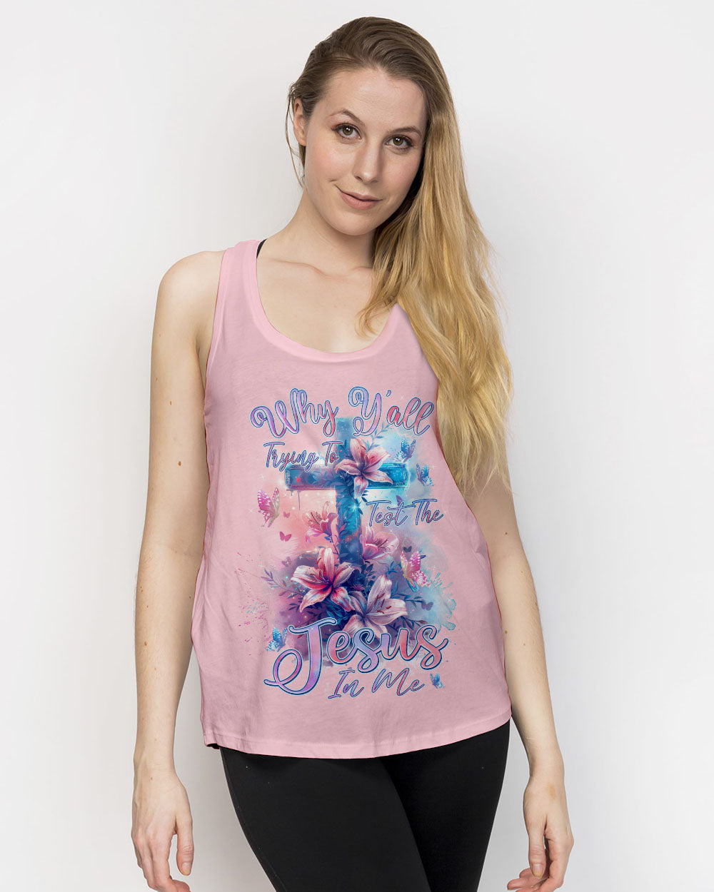 Why Y'all Trying To Test The Jesus In Me Women's All Over Print Shirt - Tlnz1603241