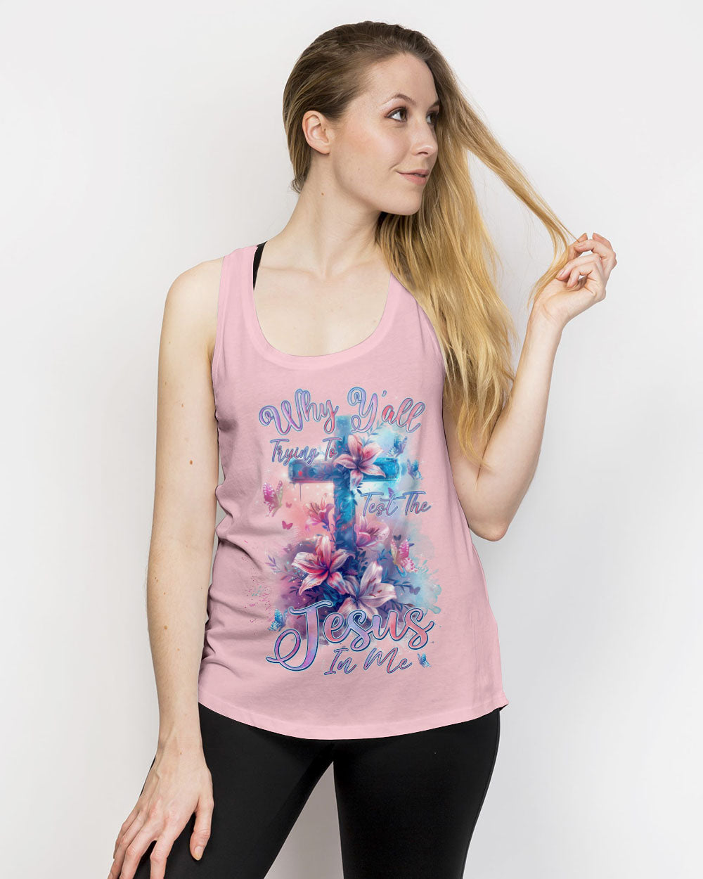 Why Y'all Trying To Test The Jesus In Me Women's All Over Print Shirt - Tlnz1603241