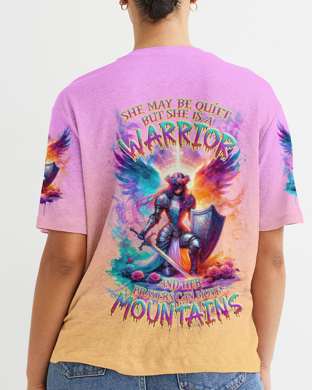Prayers Can Move Mountains Warrior Wings Women's All Over Print Shirt - Tlnz1612233