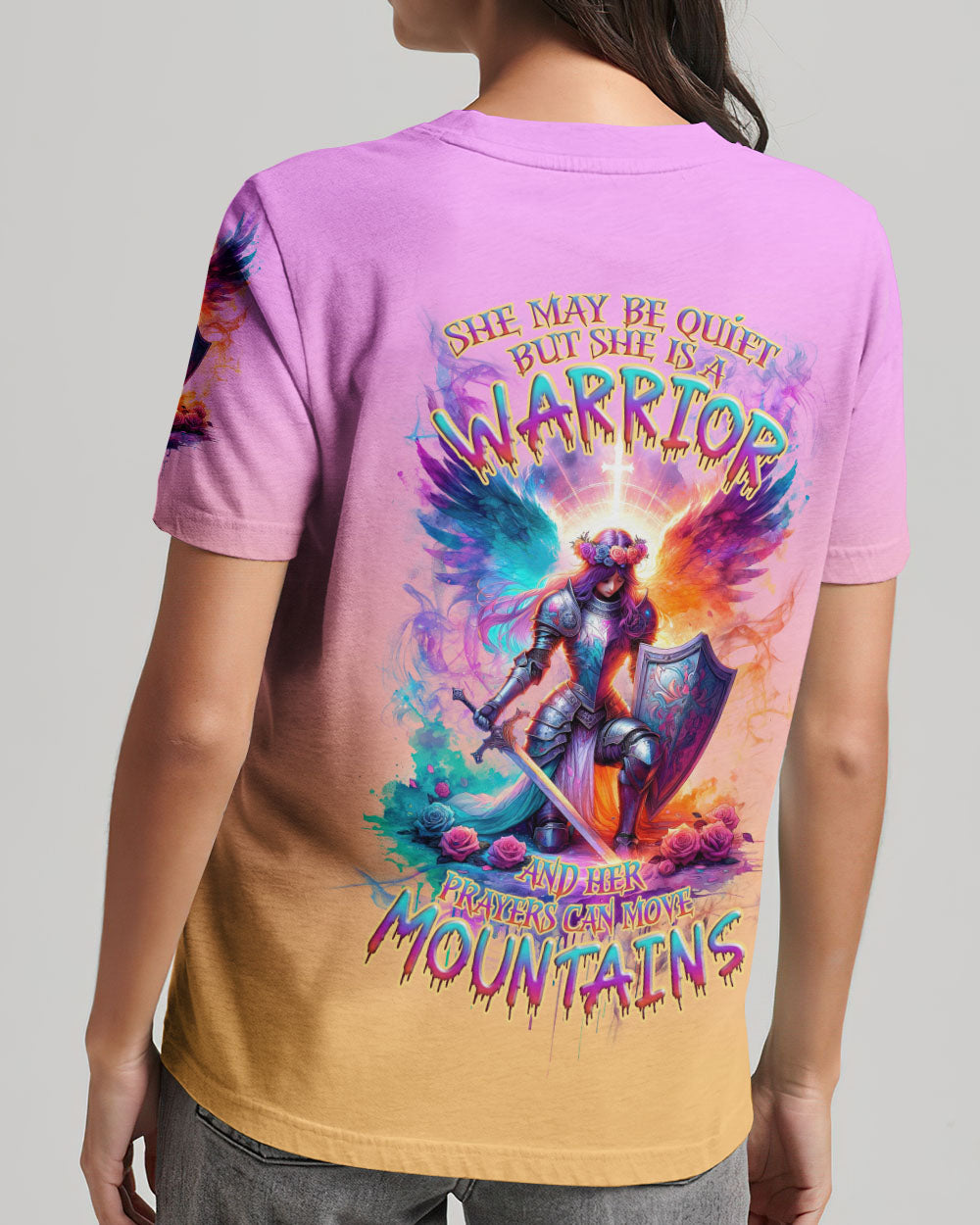 Prayers Can Move Mountains Warrior Wings Women's All Over Print Shirt - Tlnz1612233