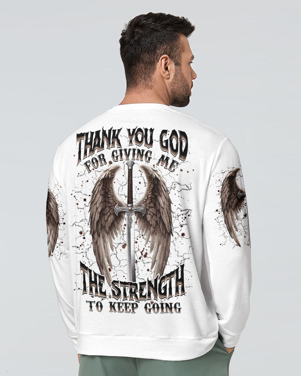 Thank You God Wings Men's All Over Print Shirt    - Tlnz1704254
