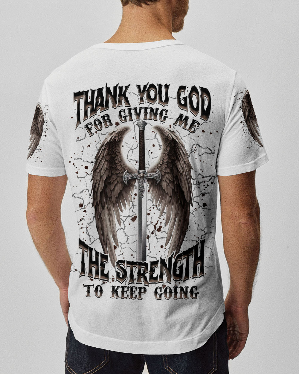 Thank You God Wings Men's All Over Print Shirt    - Tlnz1704254
