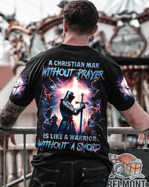 A Christian Man Without Prayer Warrior Men's All Over Print Shirt  - Tlnz1802254