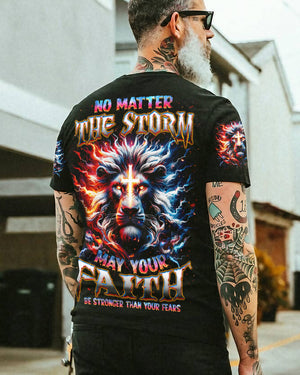 No Matter The Storm Lion Men's All Over Print Shirt - Tlnz2210244