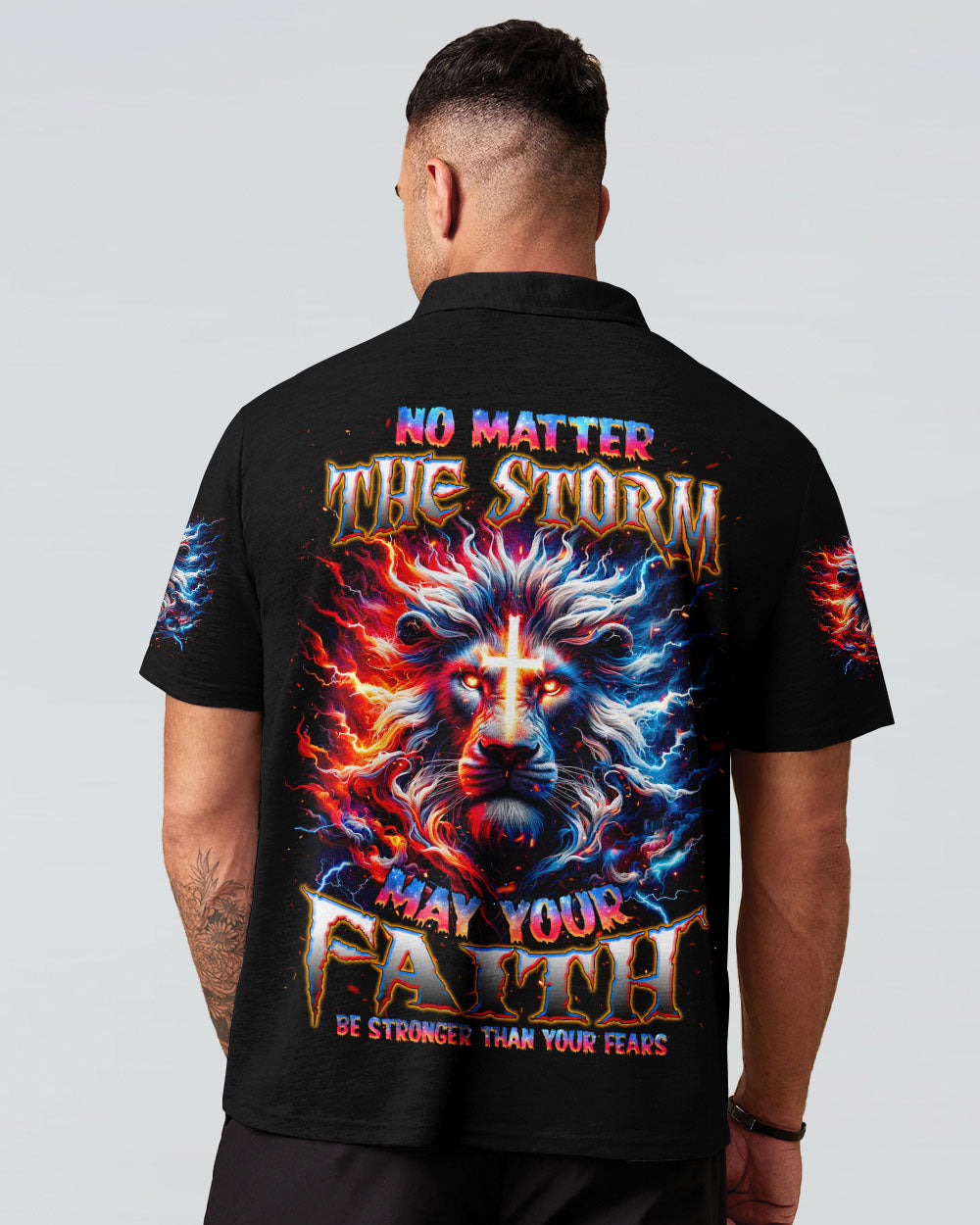 No Matter The Storm Lion Men's All Over Print Shirt - Tlnz2210244