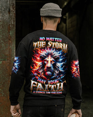No Matter The Storm Lion Men's All Over Print Shirt - Tlnz2210244