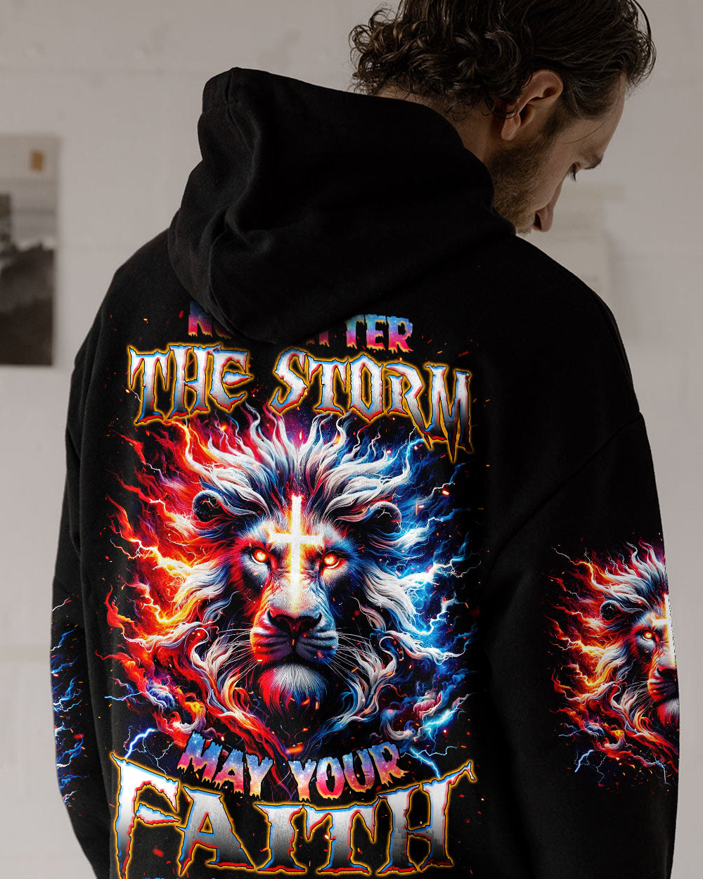 No Matter The Storm Lion Men's All Over Print Shirt - Tlnz2210244