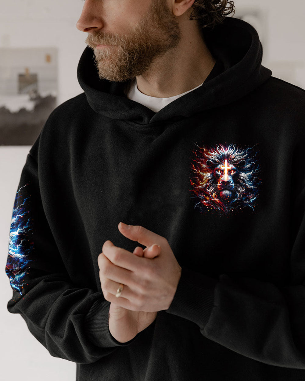 No Matter The Storm Lion Men's All Over Print Shirt - Tlnz2210244
