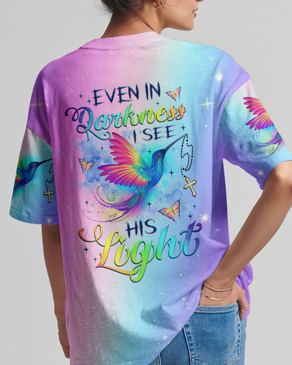 Even In The Darkness Hummingbird Women's All Over Print Shirt - Tlnz2309234
