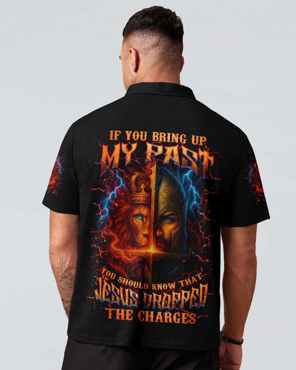 Jesus Dropped The Charges Lion Warrior Men's All Over Print Shirt - Tlnz2406253
