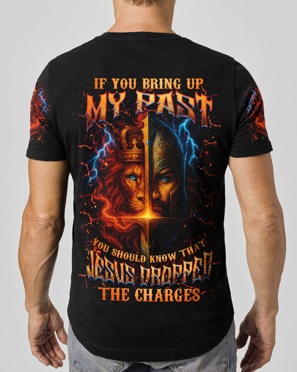 Jesus Dropped The Charges Lion Warrior Men's All Over Print Shirt - Tlnz2406253