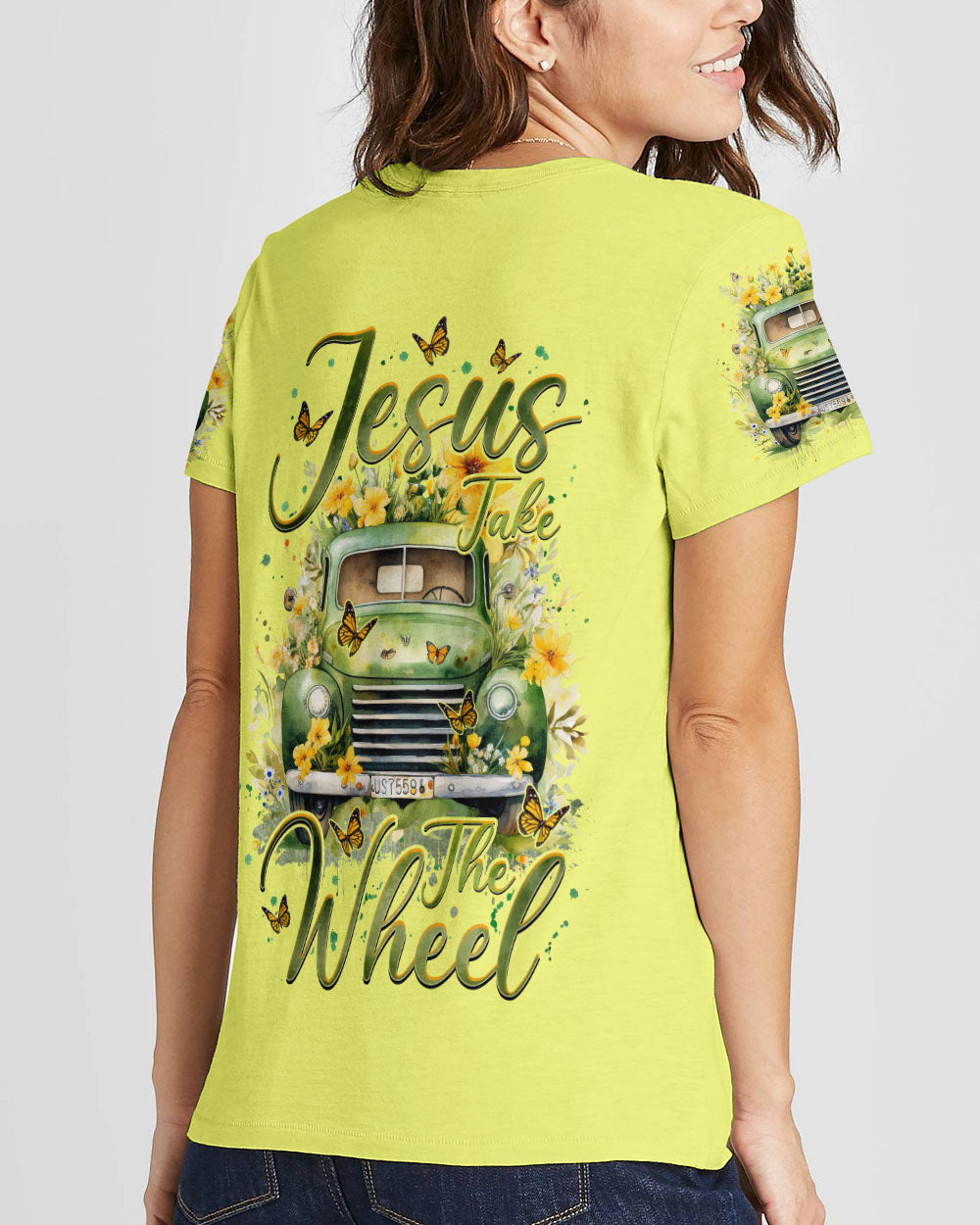 Jesus Take The Wheel Truck Flower Women's All Over Print Shirt - Tlnz2612233