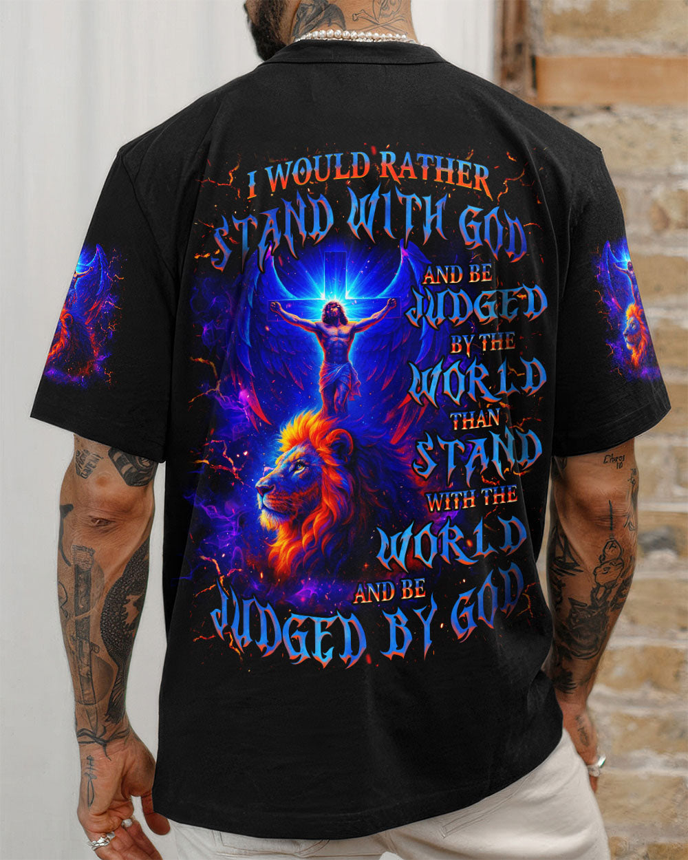 I Would Rather Stand With God Lion Men's All Over Print Shirt - Tlnz2708254