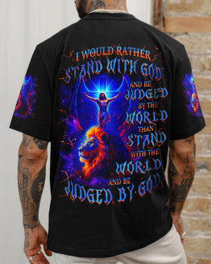 I Would Rather Stand With God Lion Men's All Over Print Shirt - Tlnz2708254