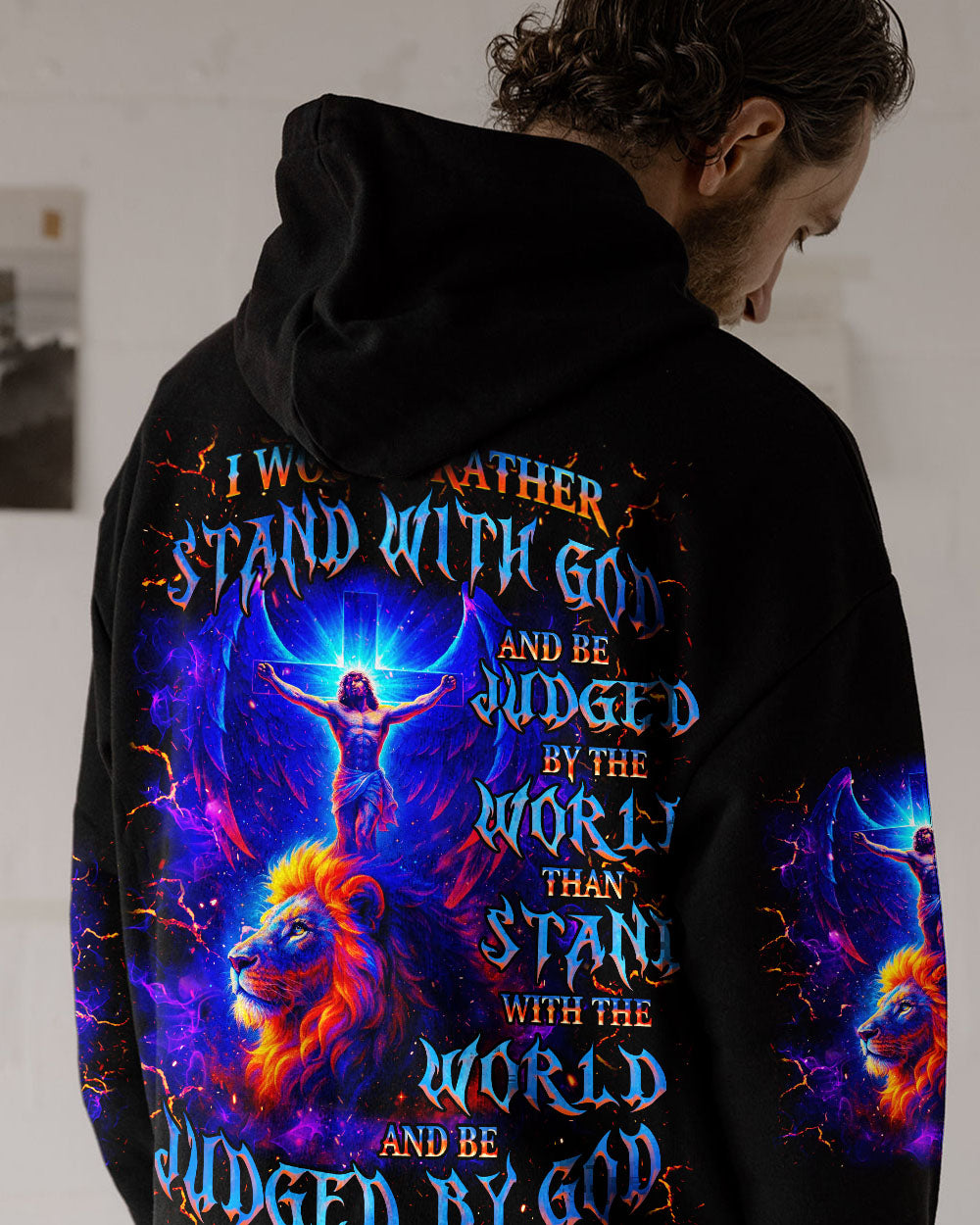 I Would Rather Stand With God Lion Men's All Over Print Shirt - Tlnz2708254