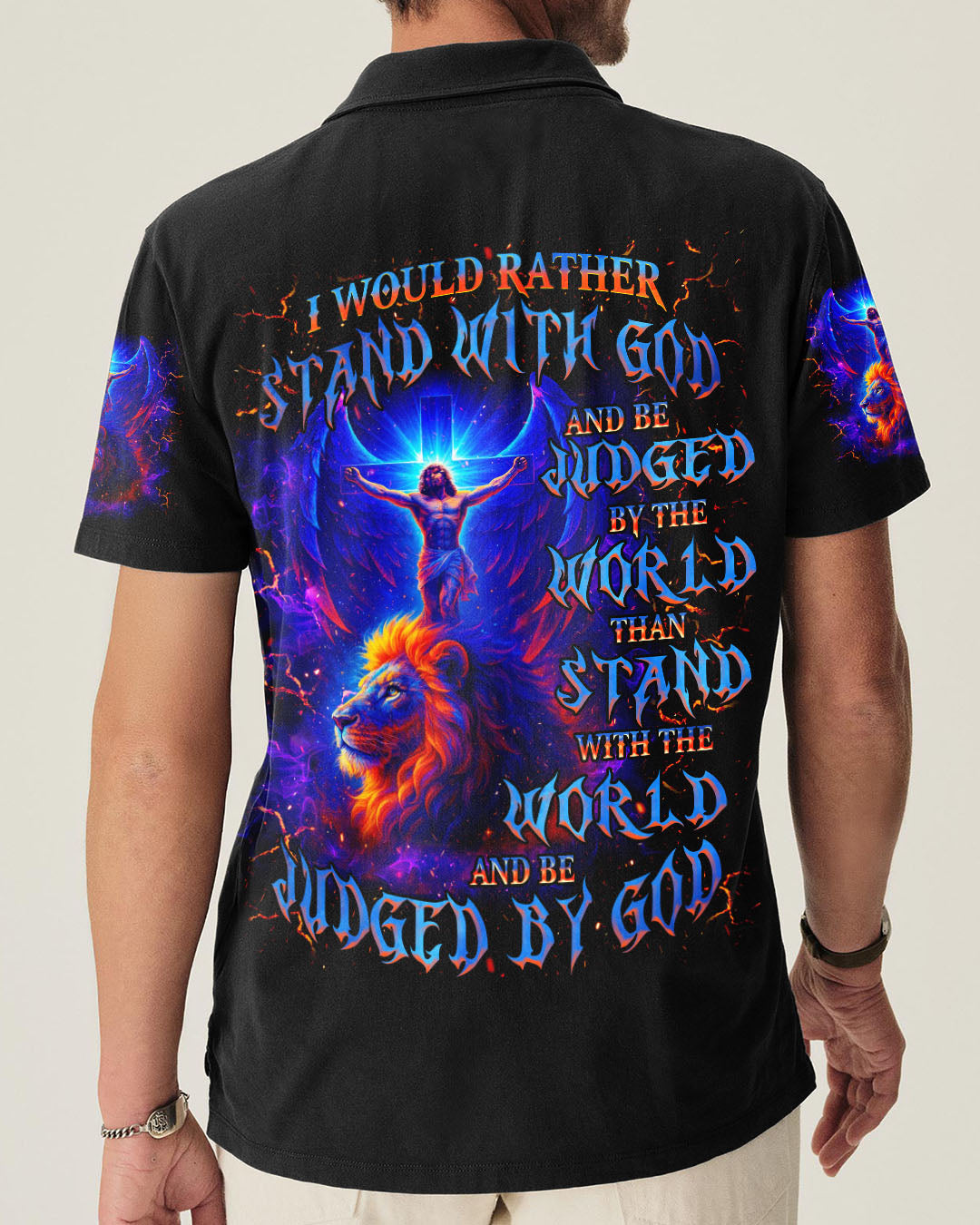 I Would Rather Stand With God Lion Men's All Over Print Shirt - Tlnz2708254