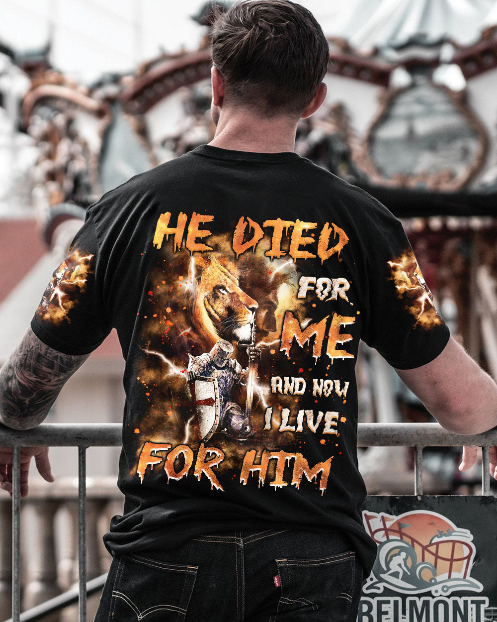 He Died For Me Lion Warrior Men's All Over Print Shirt  - Tlnz2802251