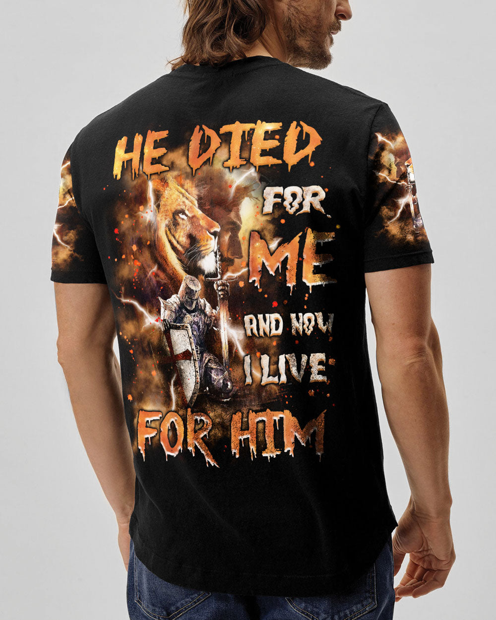 He Died For Me Lion Warrior Men's All Over Print Shirt  - Tlnz2802251