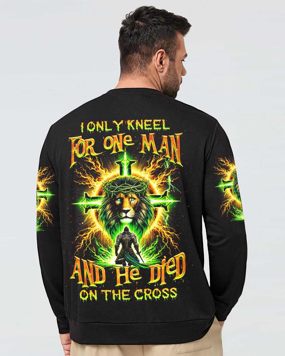 I Only Kneel For One Man Warrior Lion Men's All Over Print Shirt - Tlnz2812242