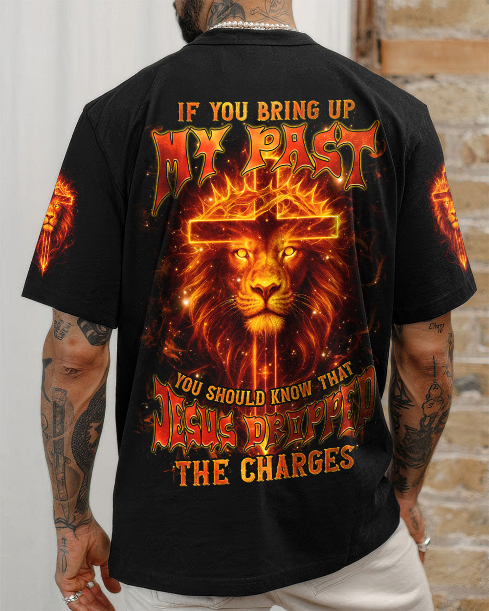 Jesus Dropped The Charges Lion Men's All Over Print Shirt  - Tlnz3006253