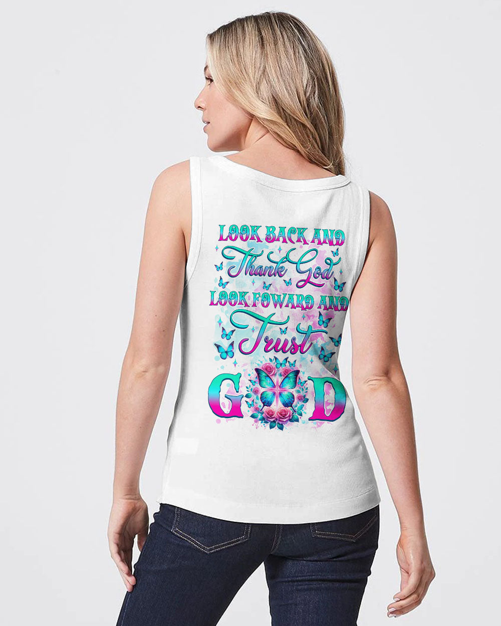 Look Back And Thank God Butterfly Women's All Over Print Shirt - Tlnz3101244