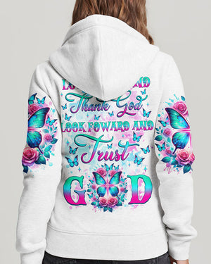 Look Back And Thank God Butterfly Women's All Over Print Shirt - Tlnz3101244