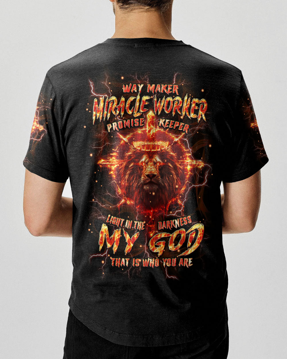 Way Maker Miracle Worker Cross Lion Men's All Over Print Shirt - Tlpq1904244