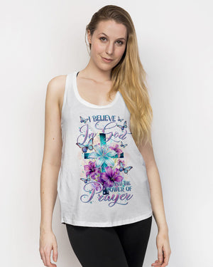 I Believe In God Lilies Flower Cross Women's All Over Print Shirt - Tltr0201243