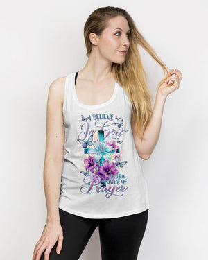 I Believe In God Lilies Flower Cross Women's All Over Print Shirt - Tltr0201243