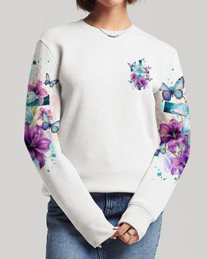 I Believe In God Lilies Flower Cross Women's All Over Print Shirt - Tltr0201243