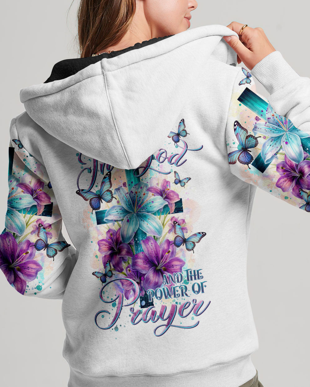 I Believe In God Lilies Flower Cross Women's All Over Print Shirt - Tltr0201243