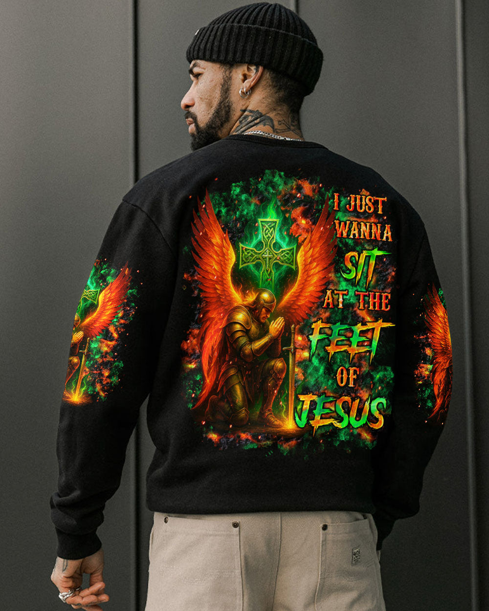 I Just Wanna Sit At The Feet Of Jesus Warrior Men's All Over Print Shirt - Tltr1009251