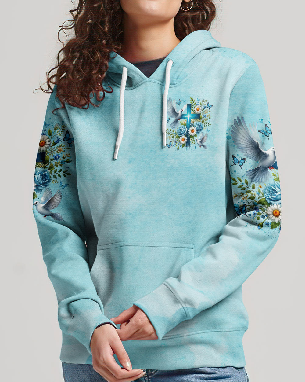 I Believe In God Floral Cross Dove Women's All Over Print Shirt - Tltr1506244