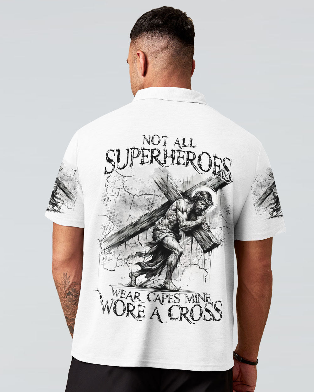 Not All Superheroes Wear Capes Mine Wore A Cross Men's All Over Print Shirt - Tltr1809243